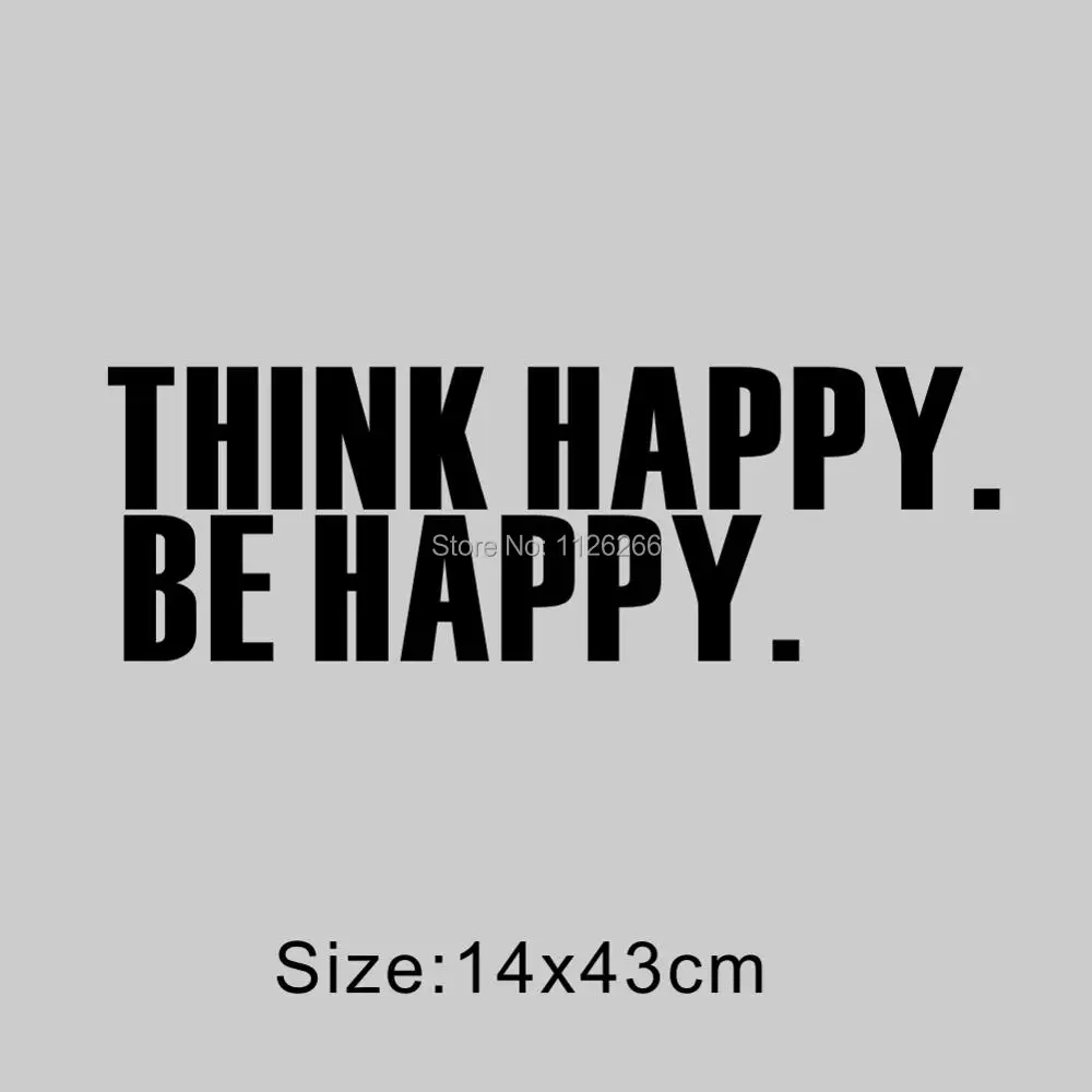 Think Happy Be Quote настенные художественные виниловые наклейки съемные обои для