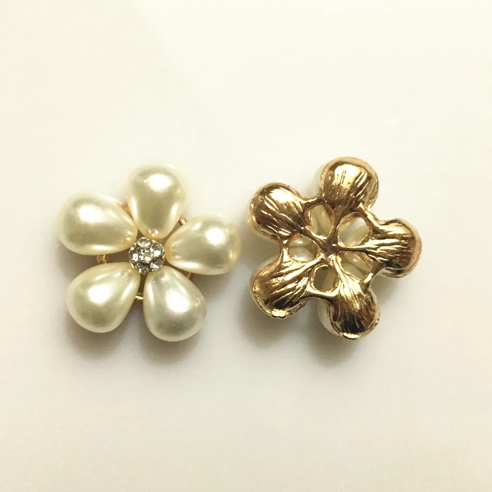 Жемчужные пуговицы CJSIR из сплава с цветами 5 шт. 24 мм свадебное украшение для