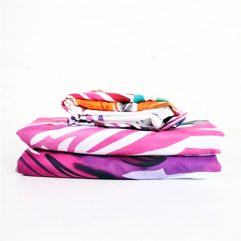 Art Animal Bedding Set Watercolor zebra Printed Duvet Cover +Pillowcases Home Textiles 3pcs Bedclothes | Дом и сад