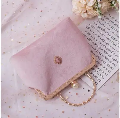 Pink Bag Metal Chain Angelatarch велюровая винтажная бархатная жемчужная цепочка с бриллиантами, женская сумка на плечо, застежка для сумки, женская сумка-мессенджер, сумки через плечо - Цвет: Pink Bag Metal Chain