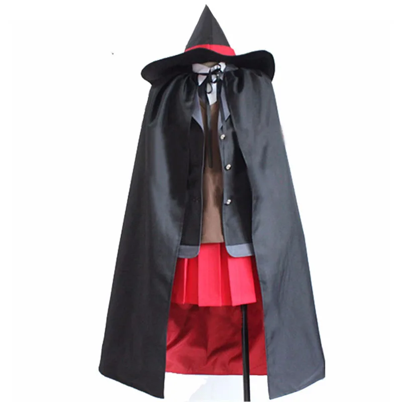 female with cloak Новое поступление, полный комплект Danganronpa V3 Himiko Yumeno, карнавальный костюм с шапкой и плащом - Цвет: female with cloak