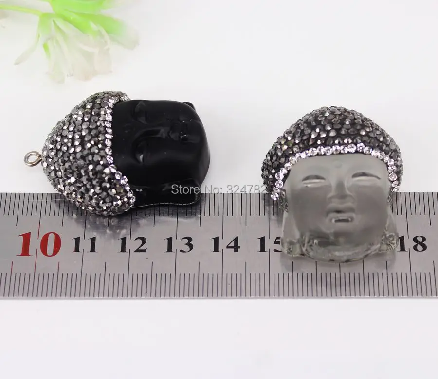 5 шт. черный обсидиан прозрачный кварцевый кристалл подвеска Будды выложенный