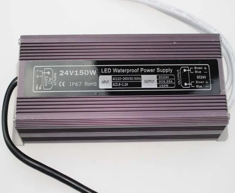 Водонепроницаемый драйвер для светодиодов постоянный ток 24 В 150 Вт