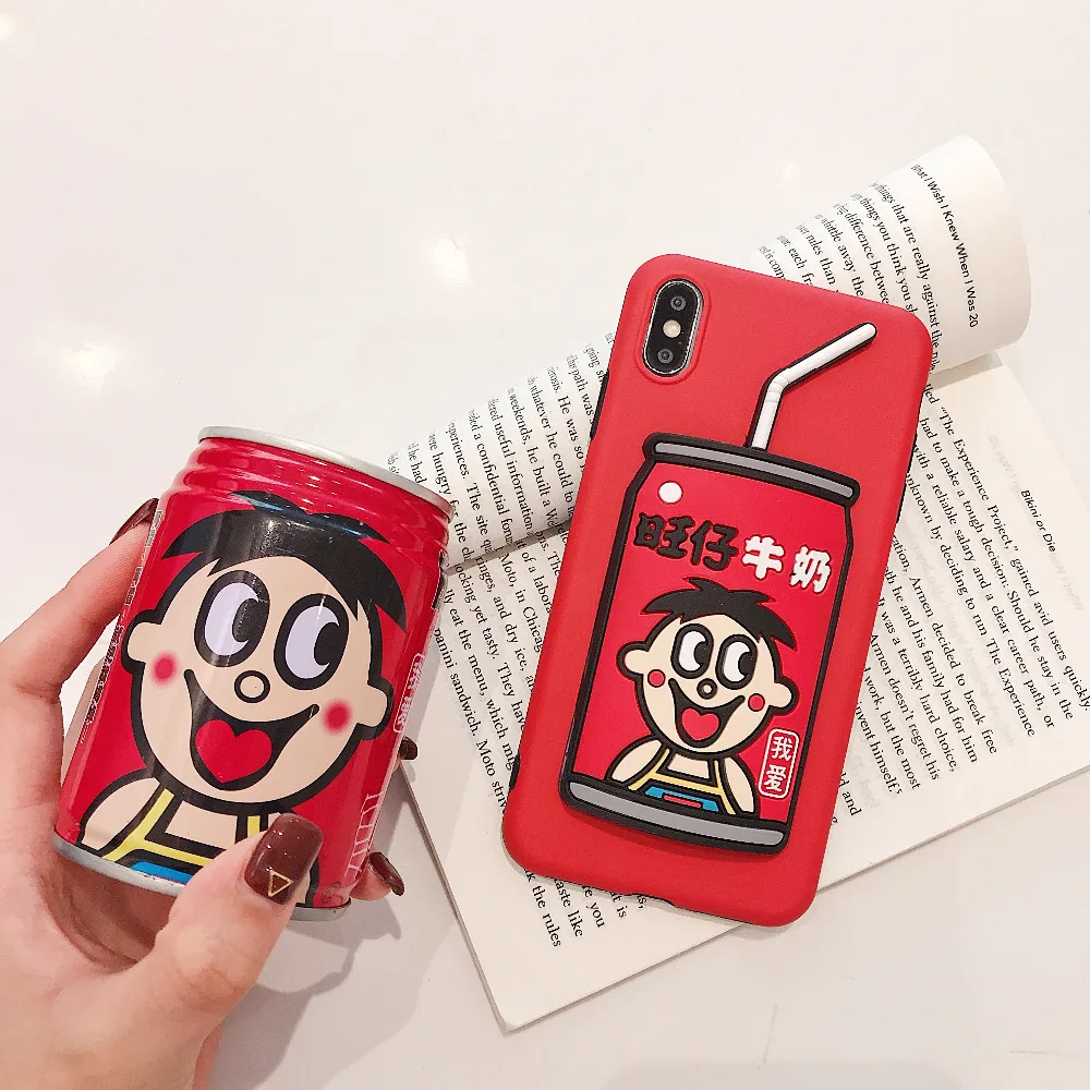 Молочный напиток для iPhone X Xs XR Max Чехол мобильного телефона iPhone6s 7 8 Plus молочный