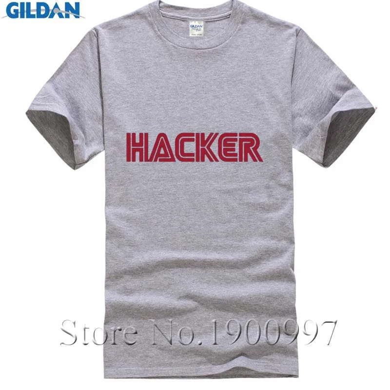 Забавные Изделие из хлопка с короткими рукавами хакер футболка Для мужчин