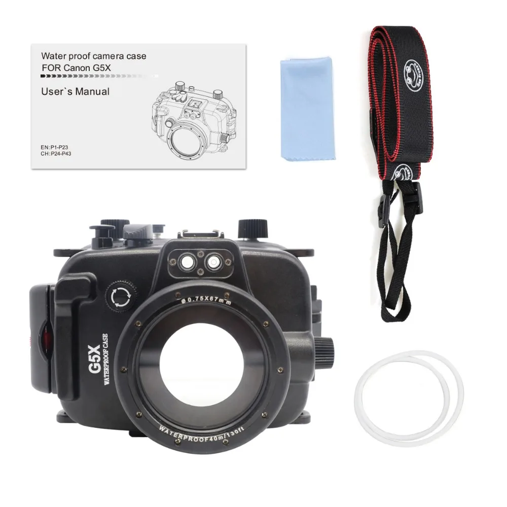 Подводная 40 м фотография погружной камера чехол для Canon PowerShot G5X камера водонепроницаемый корпус Дайвинг сумка