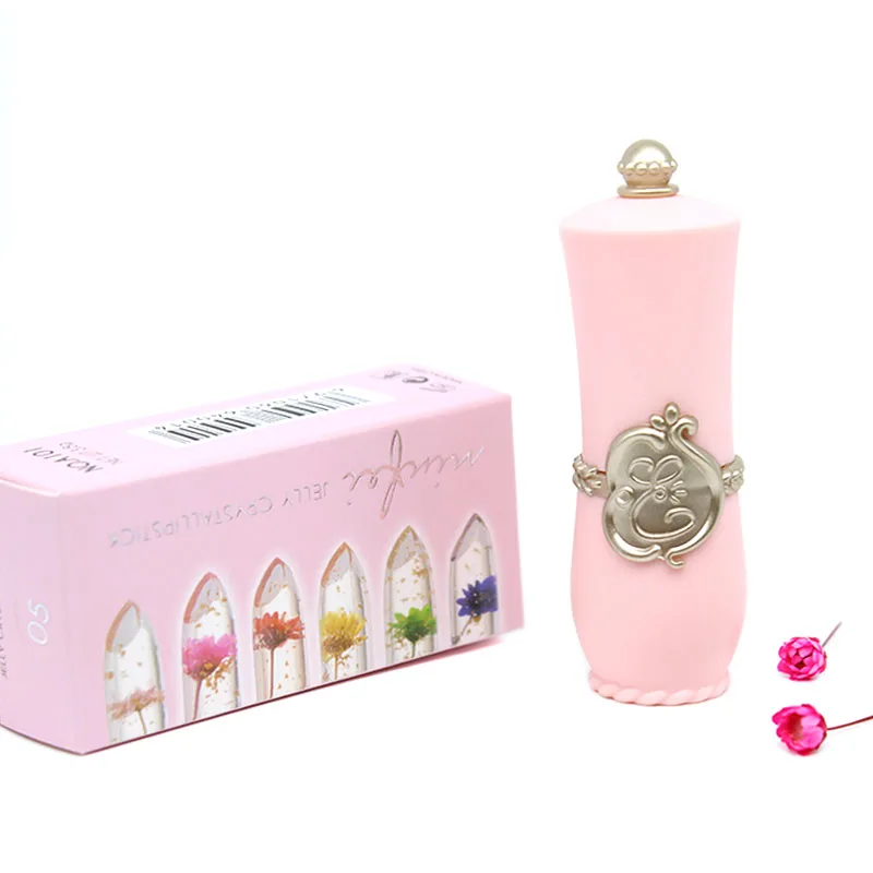 Водостойкая прозрачная губная помада с цветами 6 цветов |