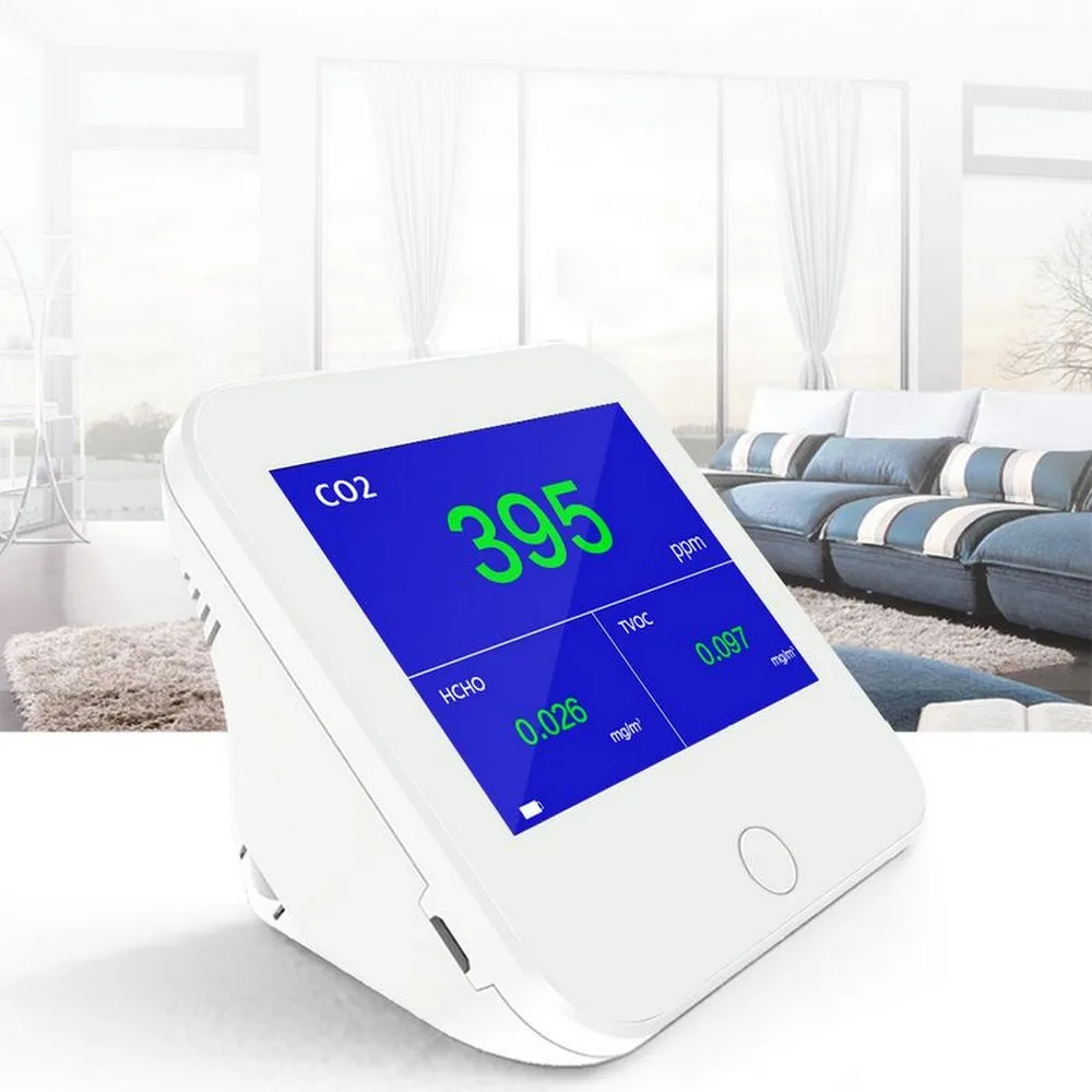 Модернизированный датчик температуры и влажности CO2 PM2.5 TVOC HCHO семейный тестер