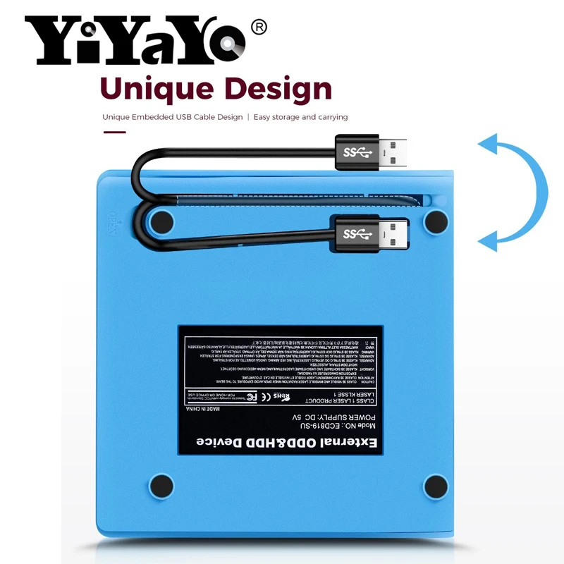 YiYaYo USB 3 0 внешняя Запись DVD/CD Привод горелка Портативный драйвер CD/RW проигрыватель