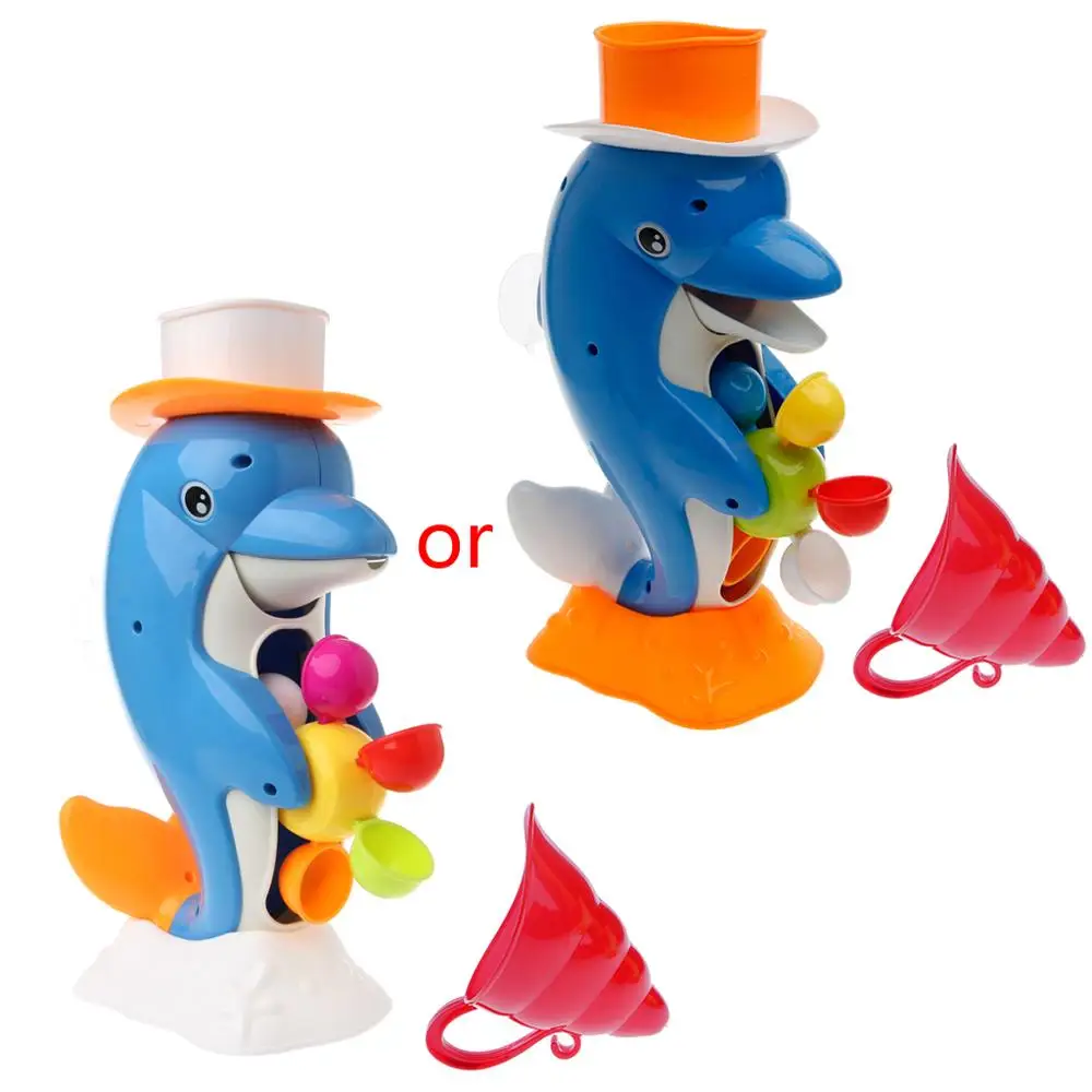

Cute Dolphin Bath Shower Wheel Toy Baby Kids Water Spraying Tool Bathroom Gift