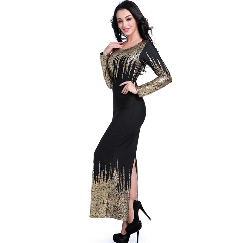 BAIBAZIN летнее Новое Африканское женское платье из бронзовой пены тонкое с длинными