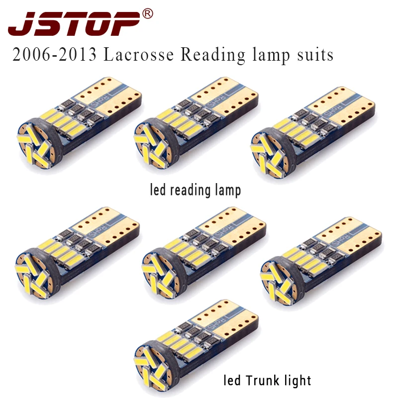 JSTOP 7 шт./компл. Лакросс 2006-2013 светодиодные лампы для чтения 12VAC автомобиля T10 w5w 4014smd
