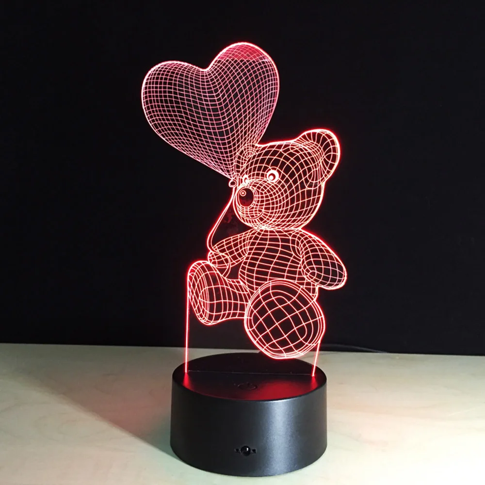 Новый Chaohui Детский плюшевый медвежонок 3D USB светодиодный ночник удерживает