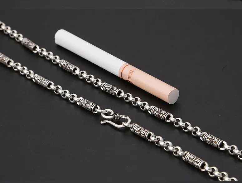 Длинное Ожерелье Мужчины начальный ожерелье neckless ожерелье стерлингового серебра 925