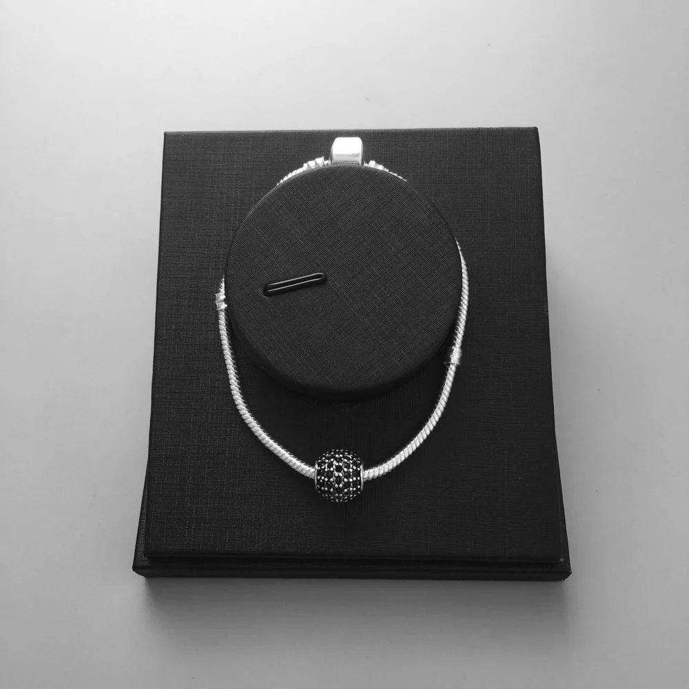DIY бусины черный CZ Pave Charm 2018 новые модные серебряные ювелирные изделия модный