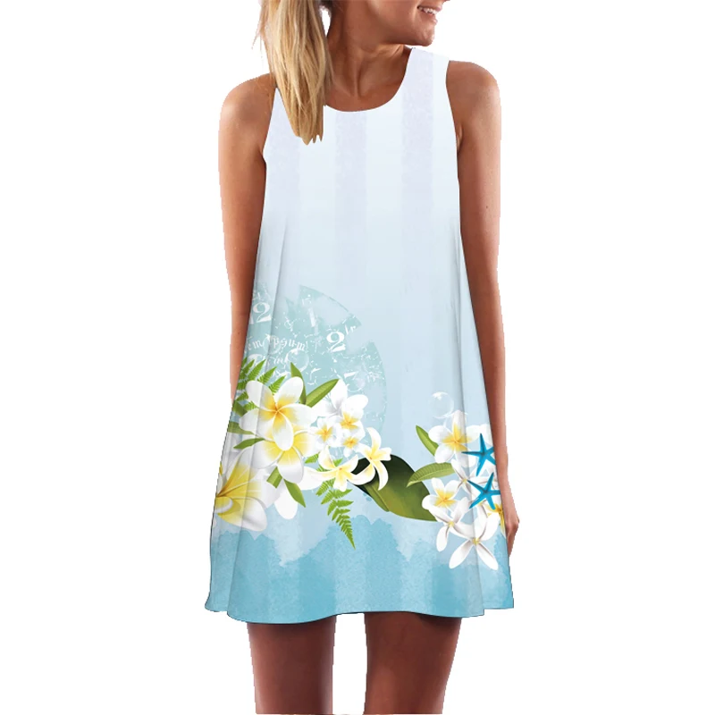 Vestidos verano 2018 летнее платье женское модное с буквенным принтом Фламинго милое