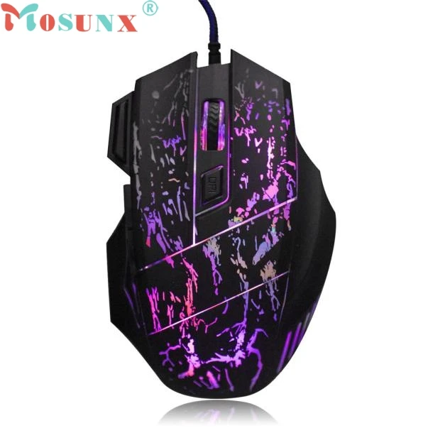 Mosunx Factory Price 5500 DPI Colorful LED Optical USB Wired Gaming Mouse Mice For PC Laptop J02T Drop Shipping | Компьютеры и офис