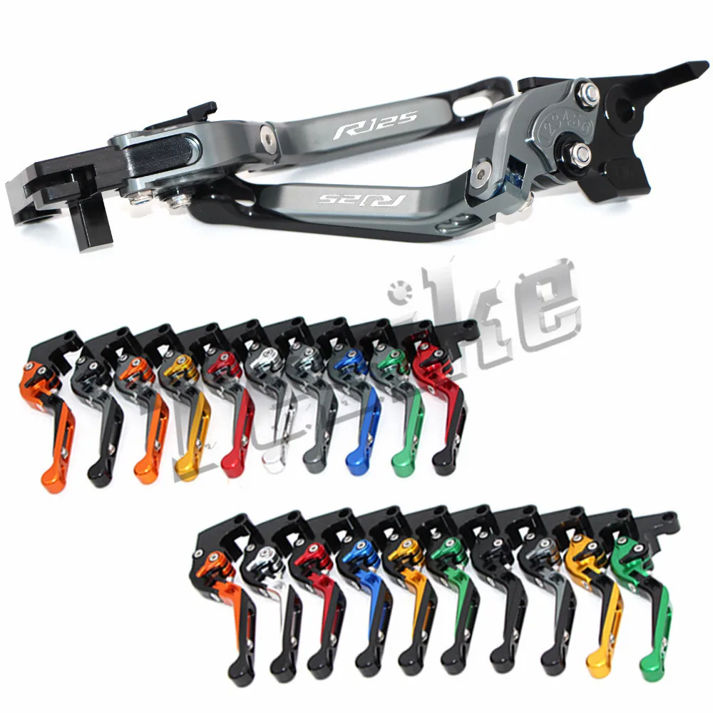 

CNC Brake Clutch Levers Motorcycle For YAMAHA YZFR125 YZF R125 2012 2013 Foldable Extendable Logo (R125)