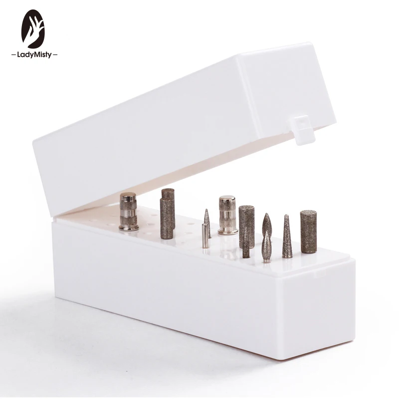 Ladymisty 30 отверстий Белое Электрическое сверло для Ногтей Держатель Дисплей