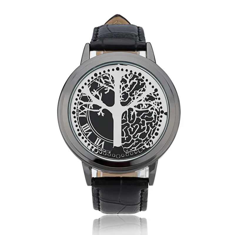 Творческая личность минималистский кожаный ремешок LED Watch нормальных женщин