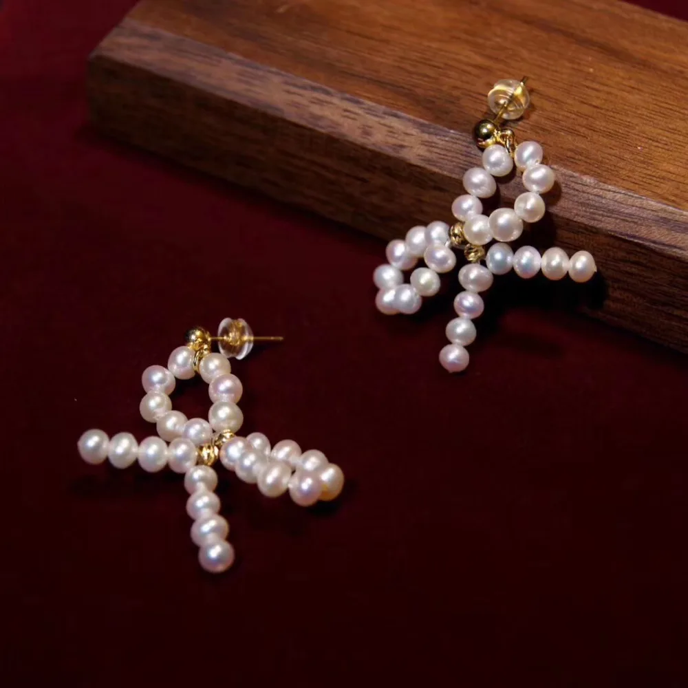 Женские сережки капельки ручной работы ANI 14 K золотые серьги с натуральным