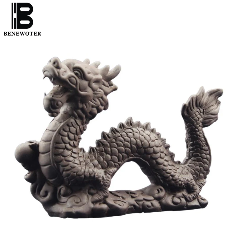 

Authentic Yixing Purple Clay Auspicious Tea Pet Handmade Boutique Dragon Figurine Tea Ceremony Lucky Home Decor Ceramics Crafts