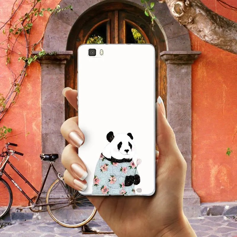 Cute Cartoon Panda Soft TPU Mobile Phone Case Bags for Huawei P8 P9 P10 P20 P30 Honor 7 7X 7A 9 10 Mate Pro Lite Shell | Мобильные