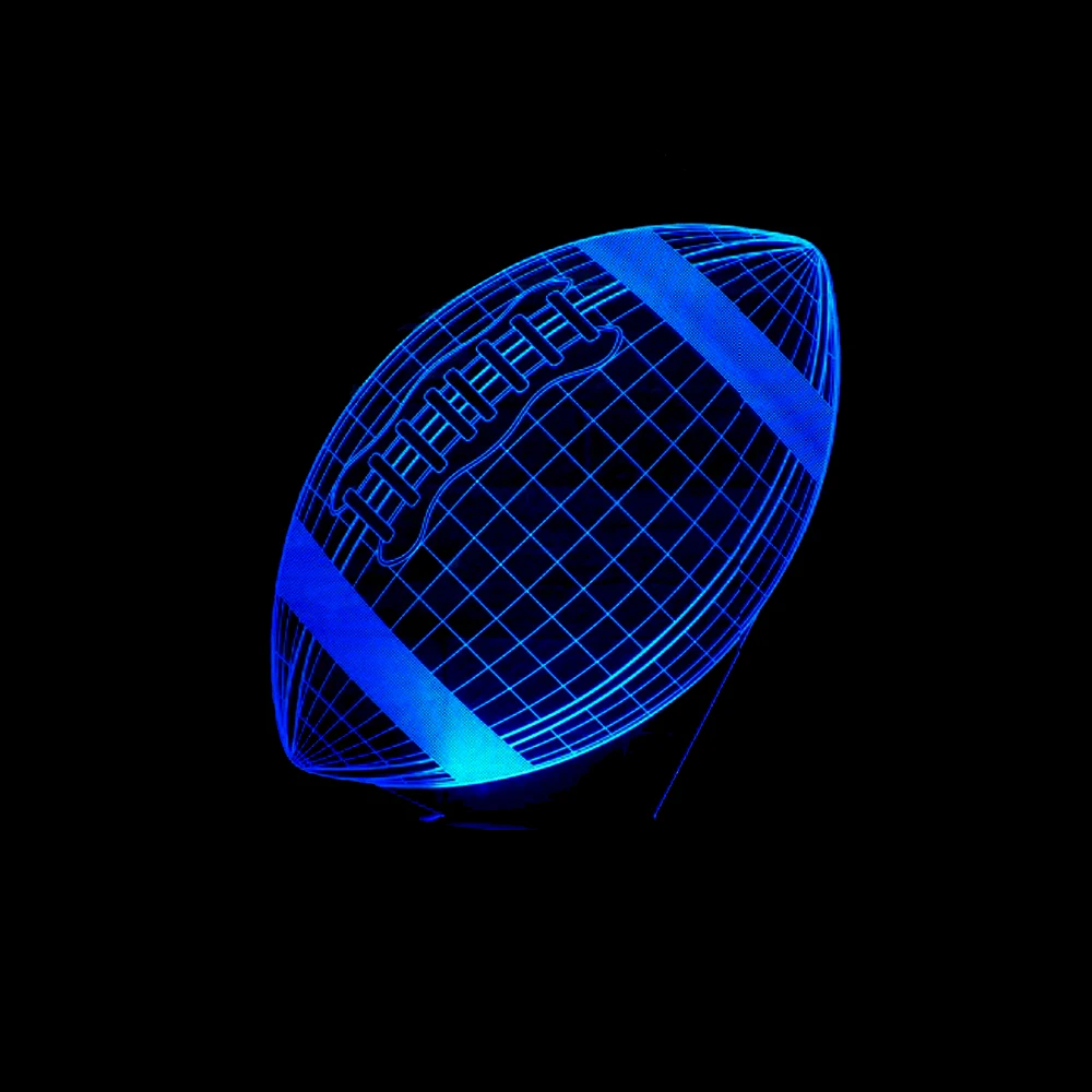 Новинка USB 7 цветов Изменение светодиодный в форме мяча для регби 3D освещение сна модное украшение на стол для дома Настольная лампа Американский футбол ночные светильники