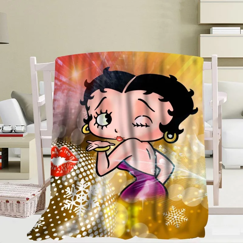 

Custom Cute Betty Boop 03 Blanket Soft DIY Picture Decoration Bedroom Size 56x80Inch,50X60Inch,40X50Inch P+