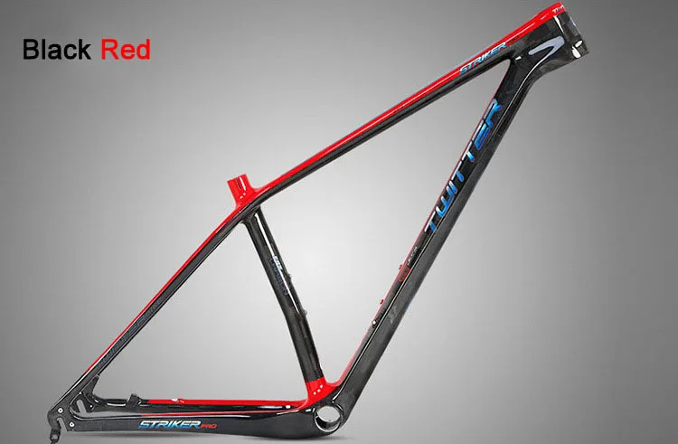 27.5 Black Red Twitter STRIKERpro MTB карбоновая рама Сверхлегкая рама для горного велосипеда XC рычаг кабель внутренней маршрутизации дисковый тормоз ESP уф лазер - Цвет: 27.5 Black Red