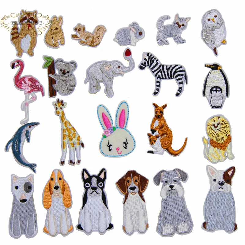 1 шт. маленькие животные собака кролик Зебра вышитые утюгом патчи тканевые