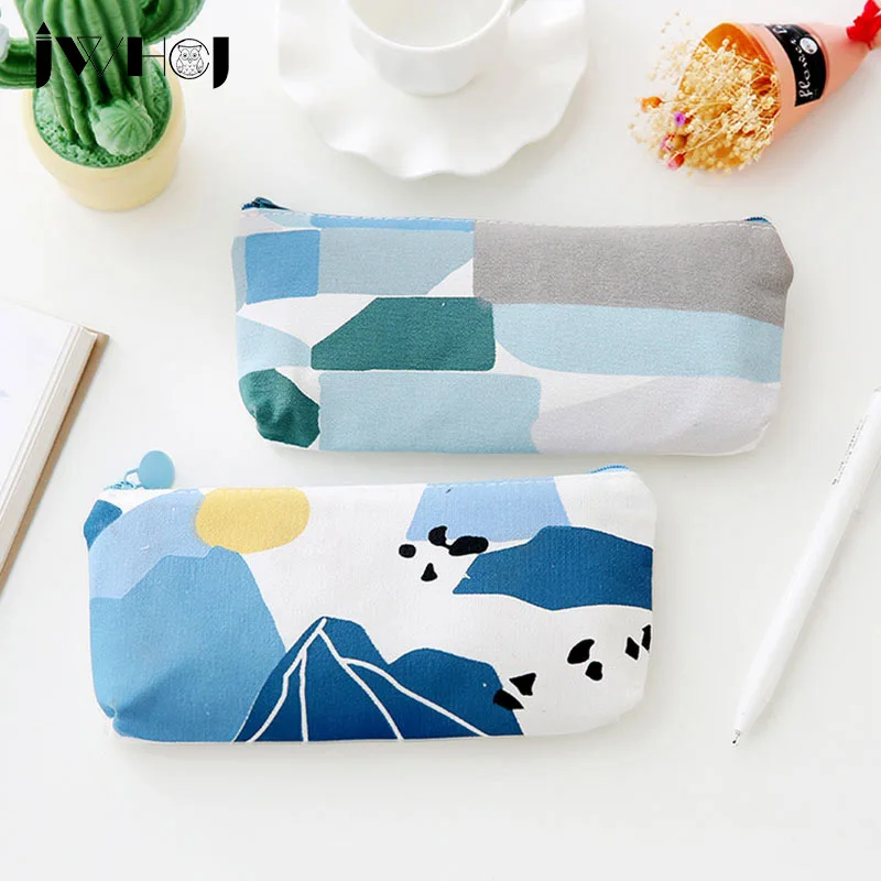 1 шт маленький свежий лес серии холст пенал сумка для карандашей пакет кошельки