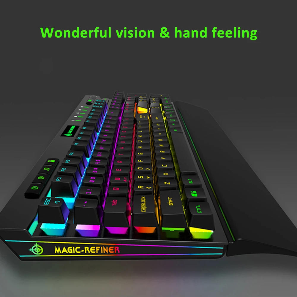 Magic-Refiner MK12 механическая клавиатура игровая клавиатура USB Проводная клавиатура 12 RGB 19 подсветка механический оптический переключатель 104 ключ