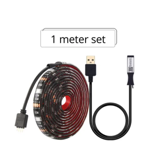 1meter set 5 V USB мощный светодиодный светильник PC RGB Bluetooth SMD 5050 DC 5 V Wifi Светодиодная лента для телевизора с подсветкой Wifi Bluetooth контроллер - Испускаемый цвет: 1meter set