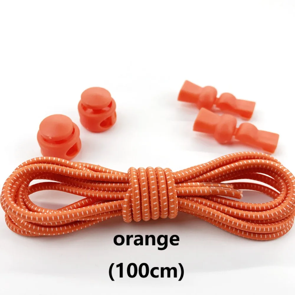 orange Новые забавные гаджеты удобный замок красочные эластичные без лаччи силиконовые шнурки ленивые шнурки для обуви спортивные для кроссовок - Цвет: orange