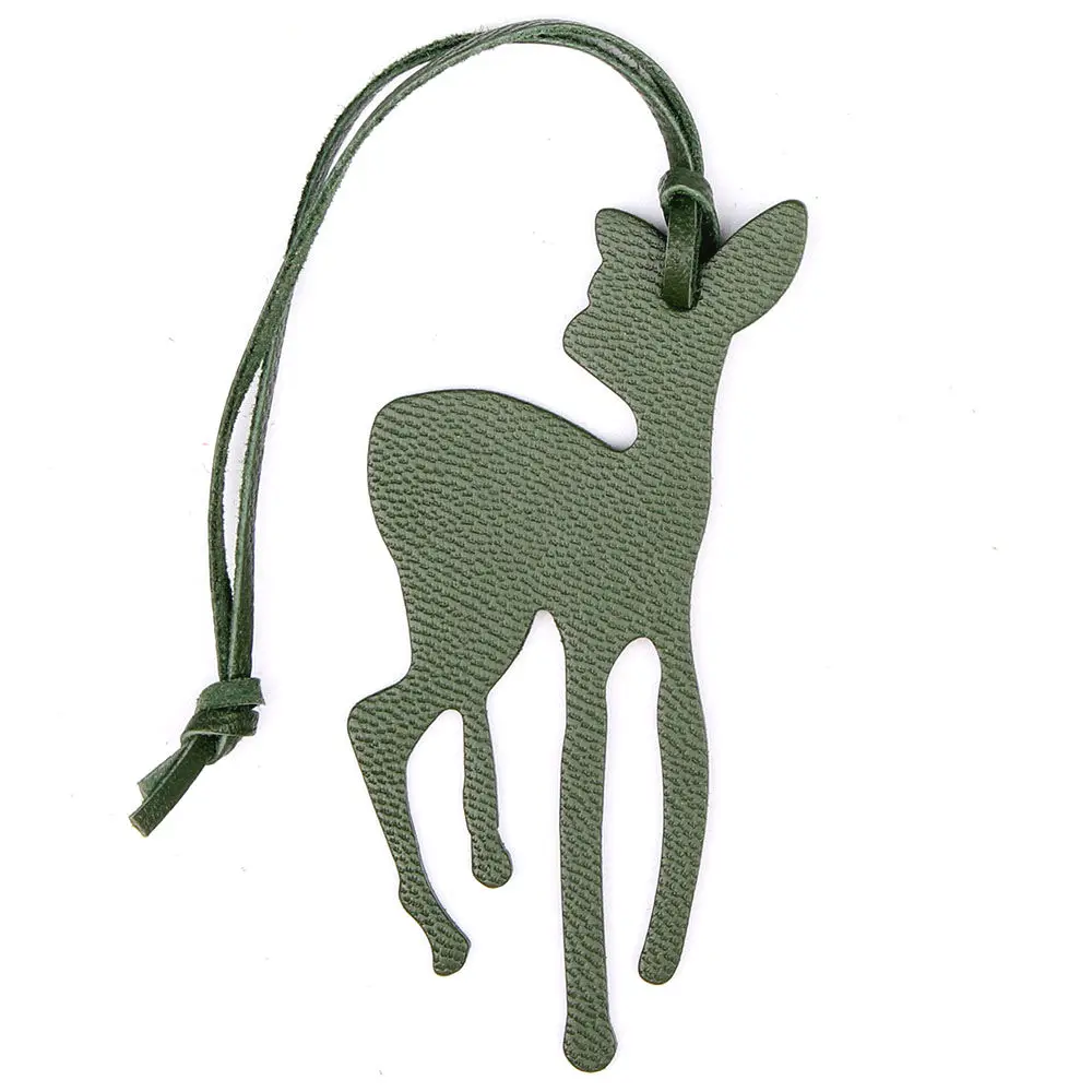 DEER DARK GREEN Известный бренд ручной работы из натуральной кожи олень брелок в виде жирафа кулон брелок для женщин сумка Шарм аксессуары - Цвет: DEER DARK GREEN