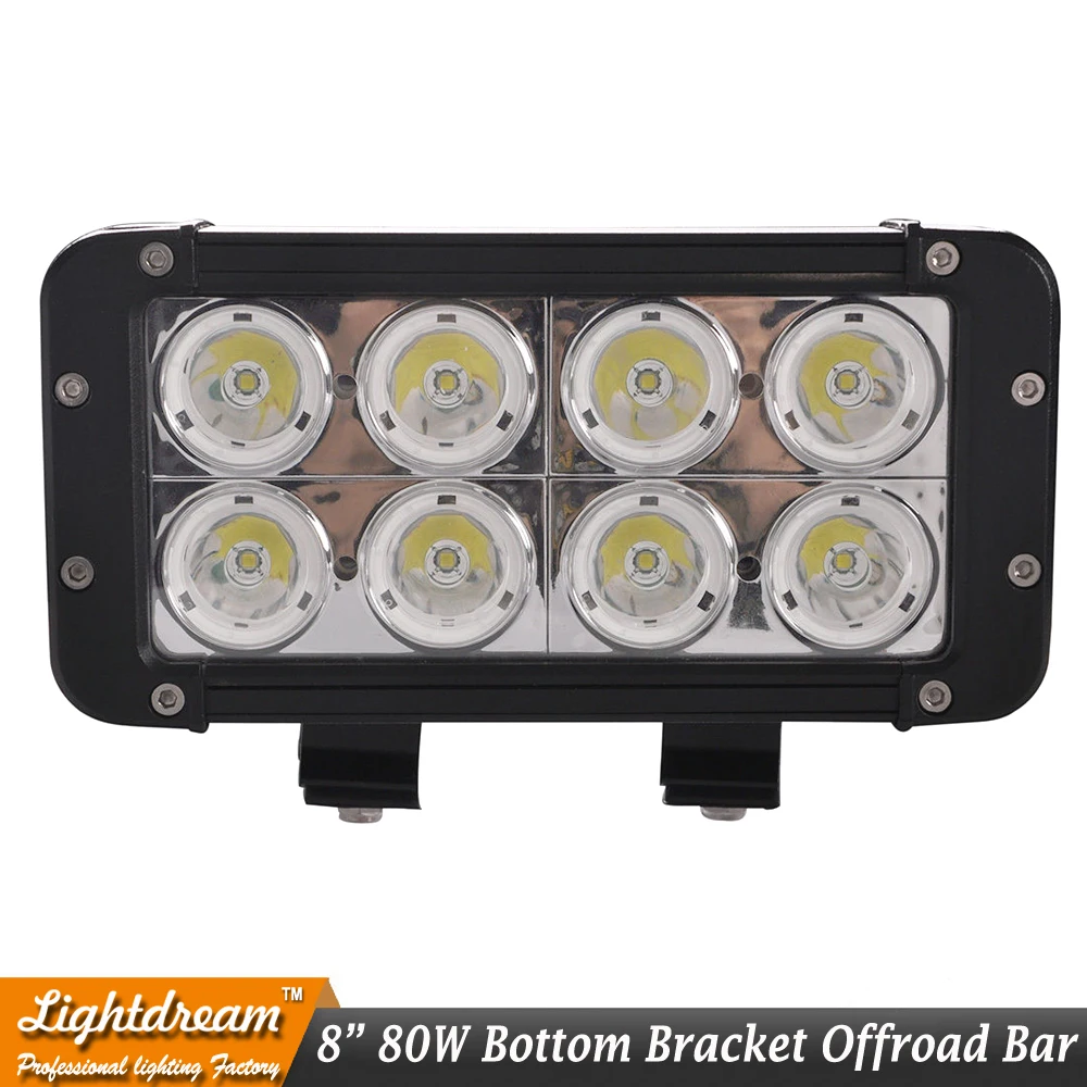 Car Led Light Bar 80w 8 inch led bar light Spot Flood Combo beam 12V 10W off road worklight driving lamps x2 external lights | Автомобили