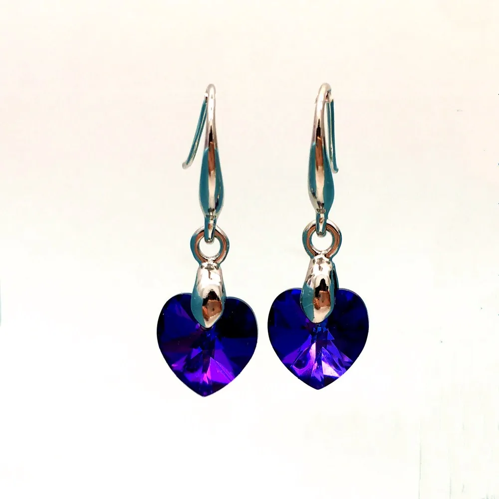 MS Betti 2019 Новые мини-серьги с сердечками настоящими кристаллами от Swarovski Bijoux
