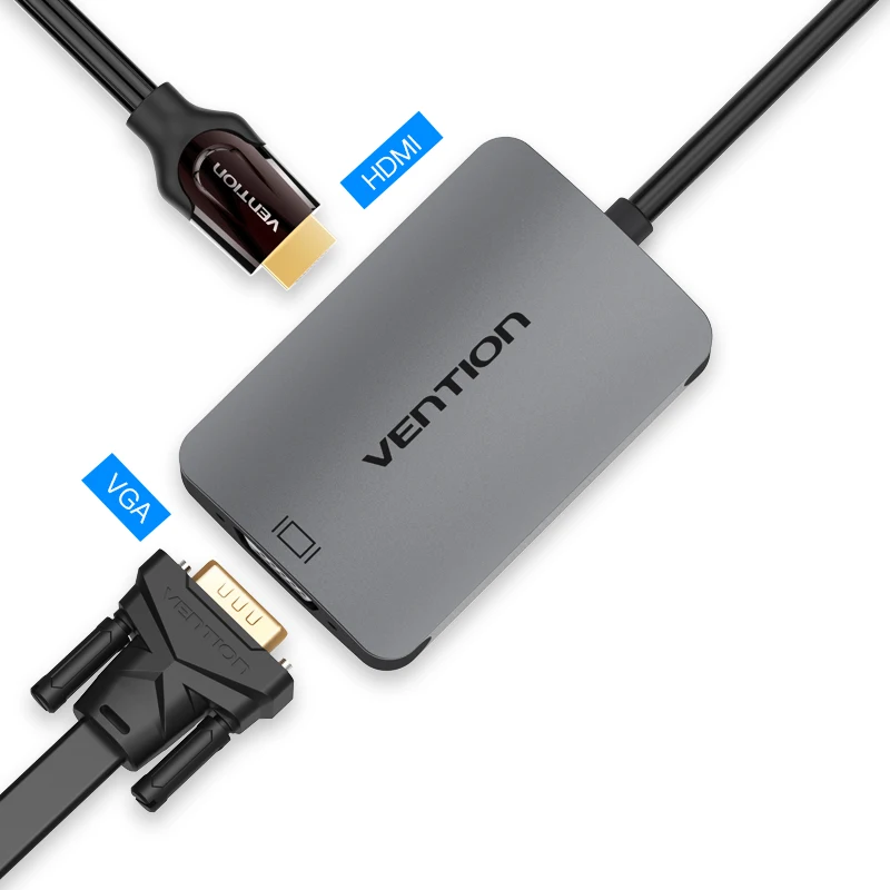 Vention USB C к HDMI 4K 30 Гц VGA 1080P 60 Гц мужской тип-c к HDMI VGA конвертер для MacBook Pro Chromebook Pixel - Цвет: CGK