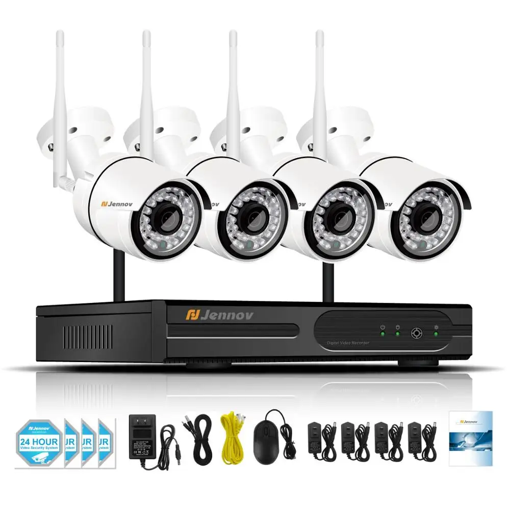 4Ch Camera System 4CH аудио запись 5MP H.265 HD домашняя Wifi Беспроводная CCTV камера система NVR комплект видеонаблюдения IP камера безопасности в помещении - Цвет: 4Ch Camera System