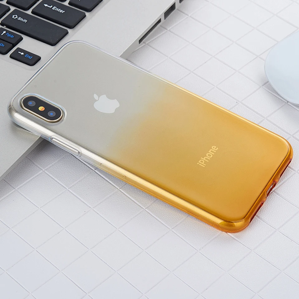 Градиентный Радужный ТПУ чехол для iphone X 6 6s 7 8 Plus LG G5 G6 G7 V10 V20 V30 K8 K10 2017 Q6 Q8