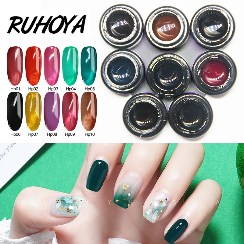 Желейный гель для ногтей Ruhoya Led эмаль Полупостоянный стеклянные конфеты лак