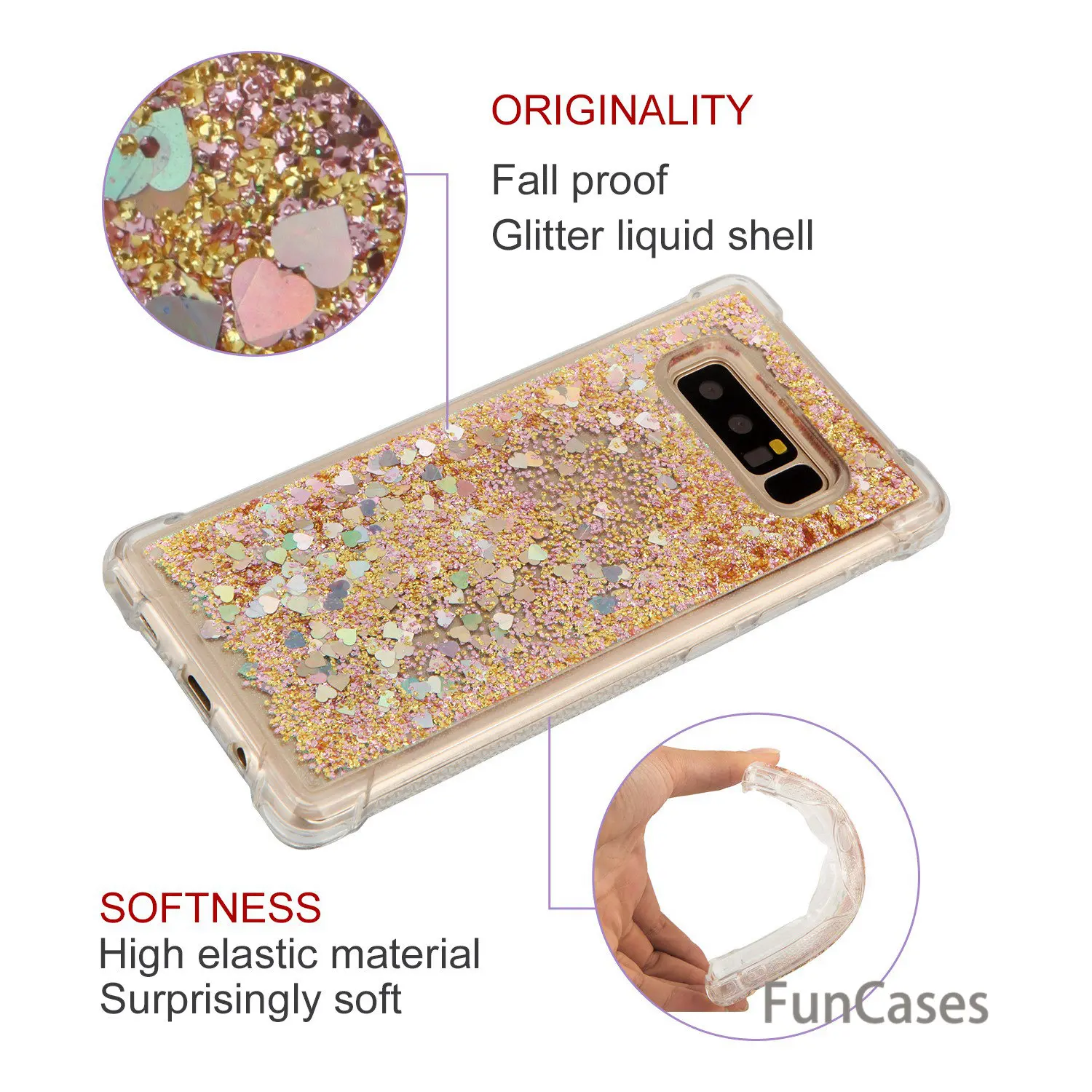 Bling чехол СПС покрытие samsung Примечание 8 Мягкая силиконовая задняя защитная