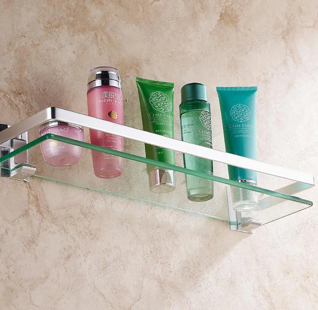 Одноярусная настенная Туалетная стеклянная полка для ванной|bathroom glass shelf|glass