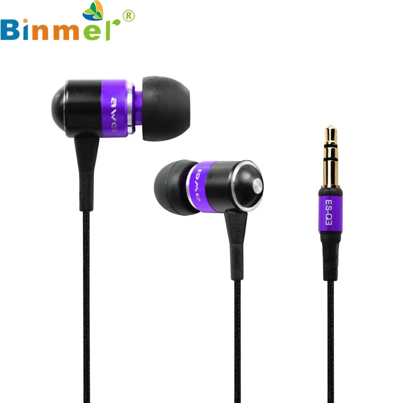 Factory Price Binmer Awei Q3 fone de ouvido Earphone Super Bass For Cellphone Mp3 Mp4 J03T Drop Shipping | Электроника