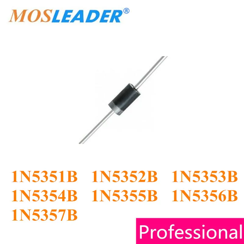 Mosleader 1000 шт. DO15 1N5351B 1N5352B 1N5353B 1N5354B 1N5355B 1N5356B 1N5357B DO201AE 1N5351 1N5352 1N5353 1N5354 1N5355 1N5356|Запасные
