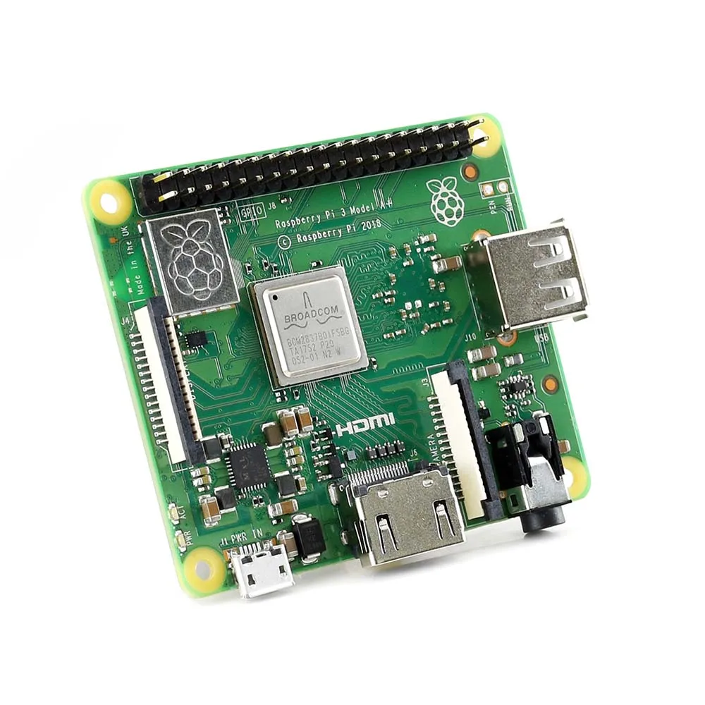 Модель Raspberry Pi 3 A + с большинством улучшений как 3B меньшим форм коэффициентом и