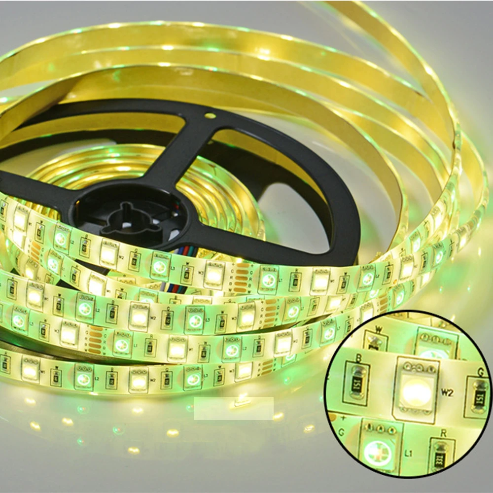 SMD 5050 RGB RGBW светодиодные полосы света водонепроницаемый 5 м 300 светодиодный DC 12 V 24 V RGBW RGBWW теплый белый светодиодный свет гибкие полосы ленты