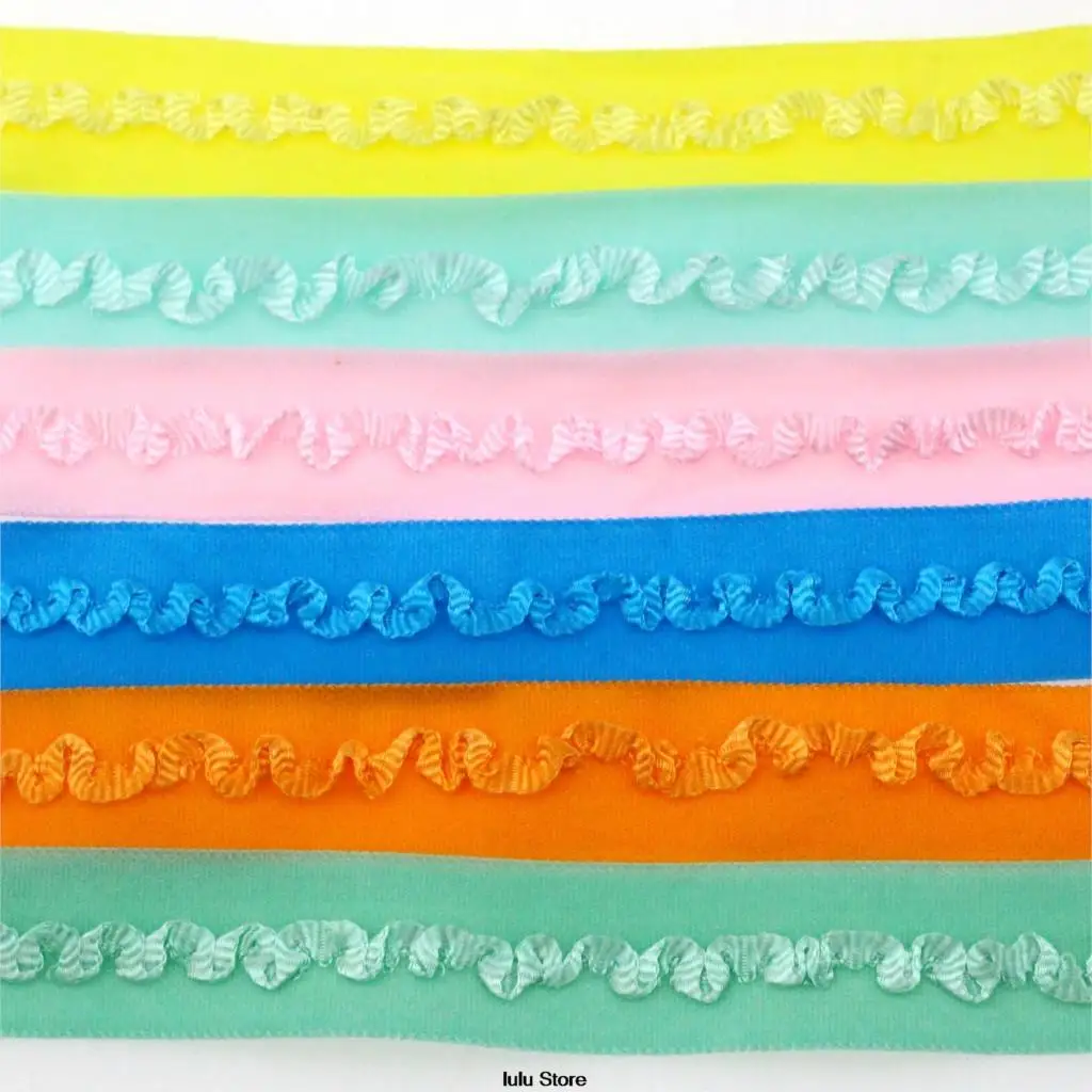 Лента эластичная однотонная с оборками 5/8 дюйма 16 мм 50 ярдов|elastic ribbon|ribbon handmaderibbon