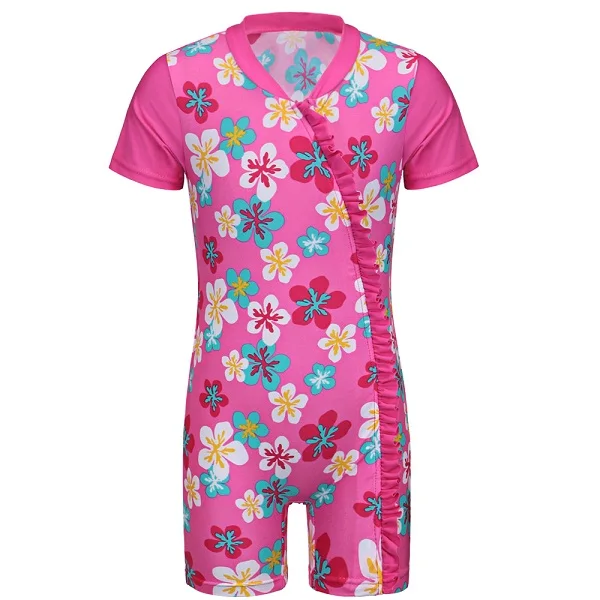 Blueflower BAOHULU одежда для купания для маленьких девочек с цветочным рисунком; UV50+ боди для малышей; детский купальный костюм; цельный купальный костюм; купальный костюм для девочек - Цвет: Blueflower